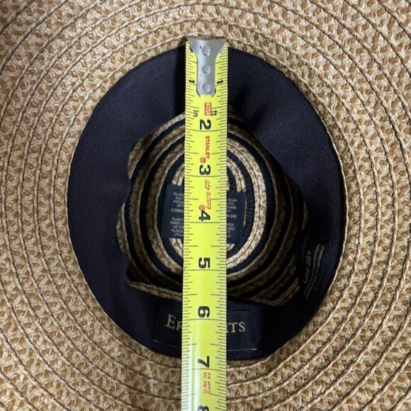 Eric Javits Squishee Womens Bucket Hat Beige Black Stripe UPF 50+ Beach Bohemian - Picture 11 of 13